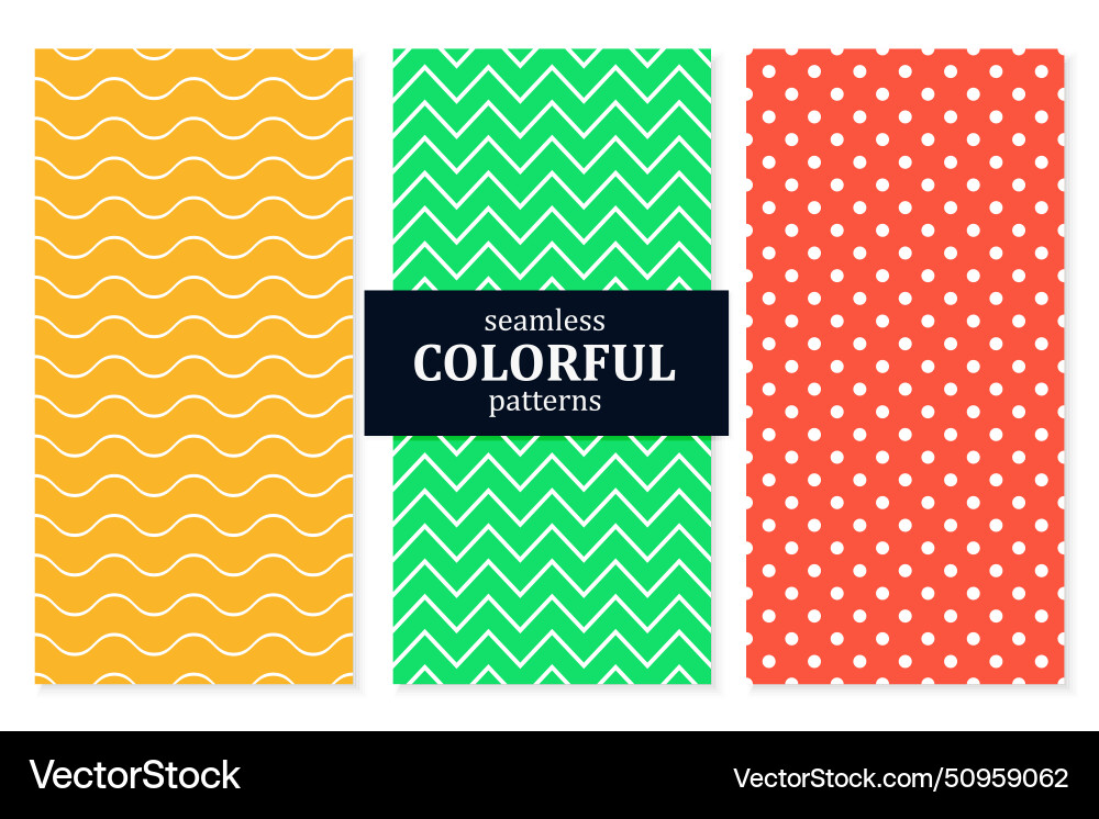 Set of seamless geometric colorful patterns Set of seamless geometric colorful patterns vector image
