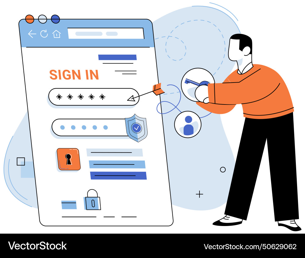 Sign up page verification is essential to confirm Sign up page verification is essential to confirm Vector Image