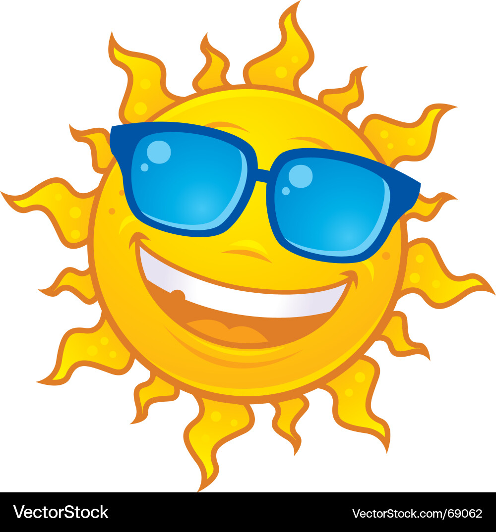 Sun wearing sunglasses vector image