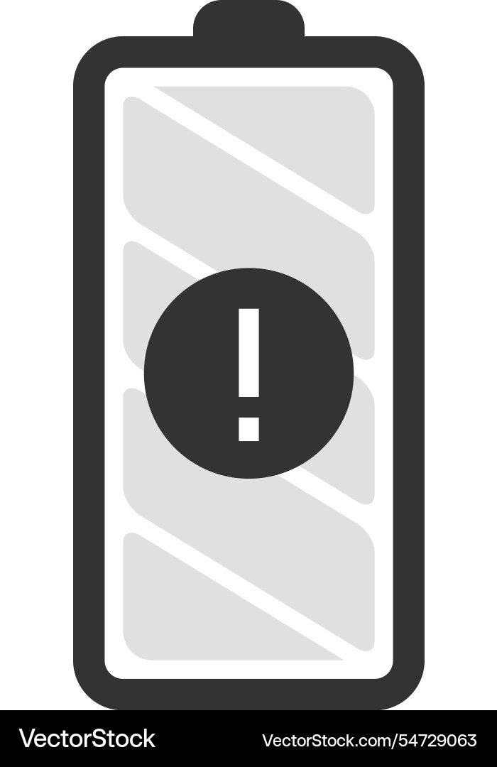 Battery icon displaying a nearly empty status Battery icon displaying a nearly empty status vector image