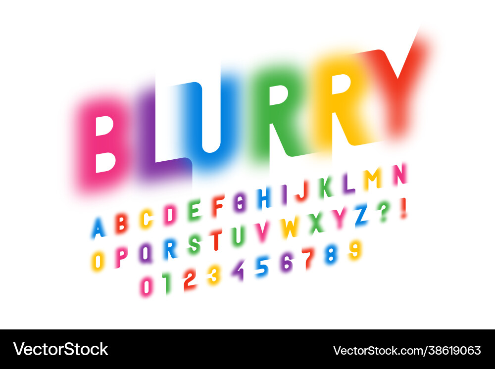 Colorful Blurry Font Style Vector Image