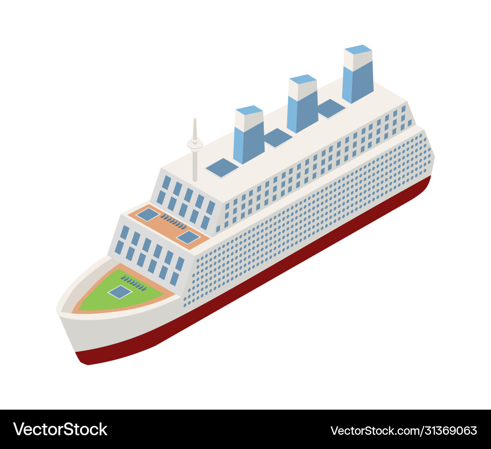 Cruise ship isometric Royalty Free Vector Image