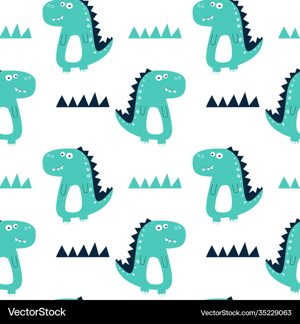 Dinosaur seamless pattern Dinosaur seamless pattern vector image