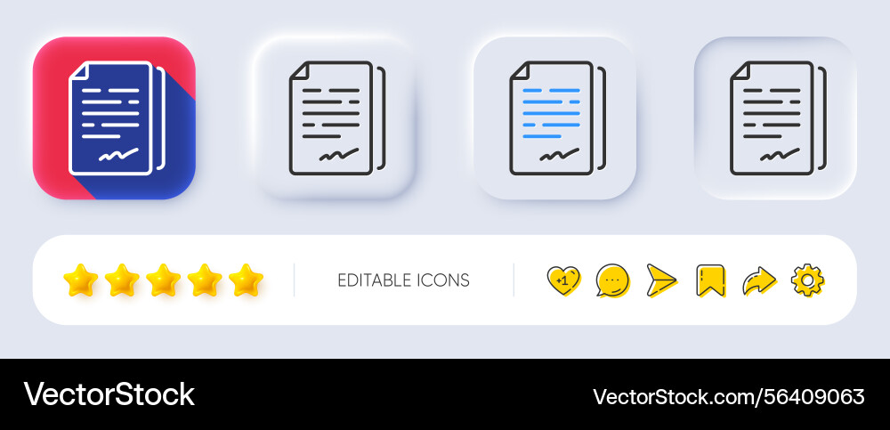 Document signature line icon agreement doc file Document signature line icon agreement doc file vector image