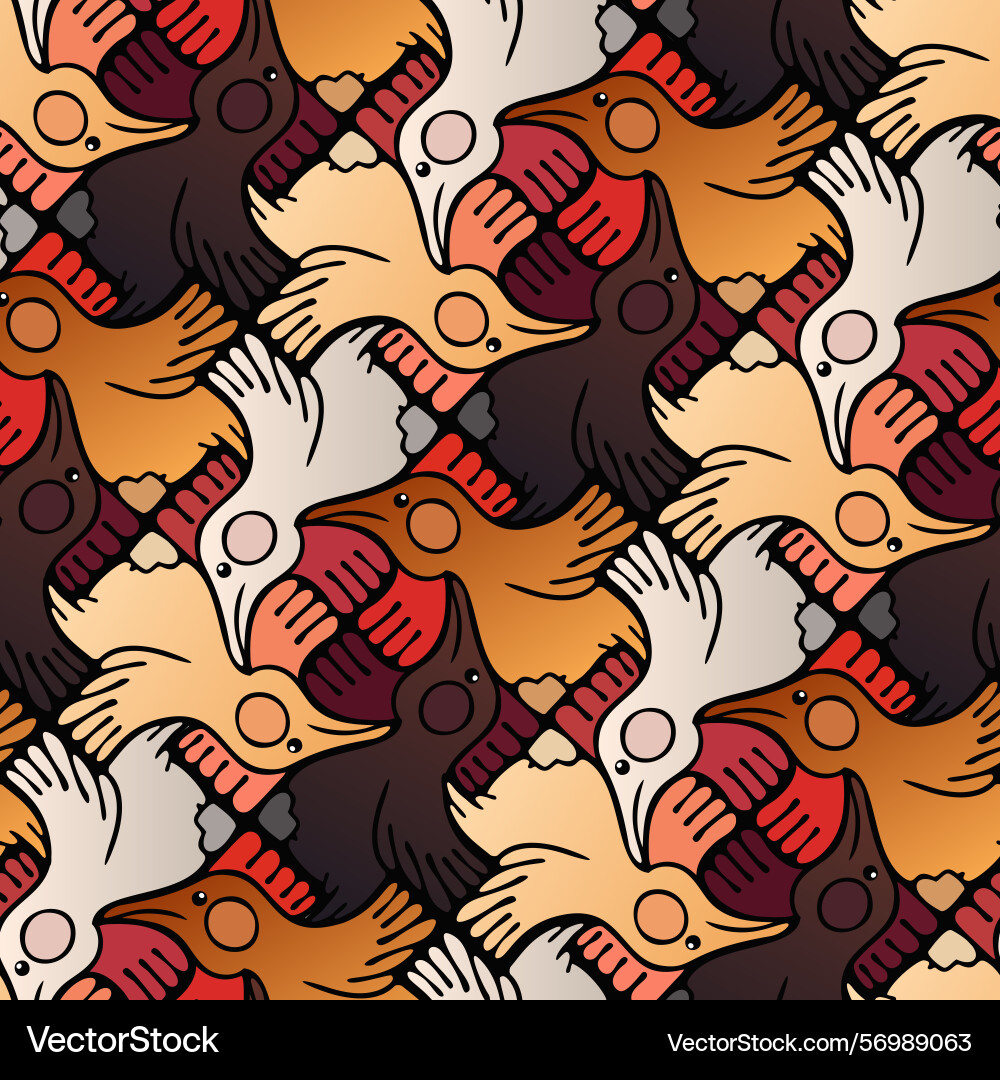 Gradient chicken mosaic seamless pattern Gradient chicken mosaic seamless pattern vector image