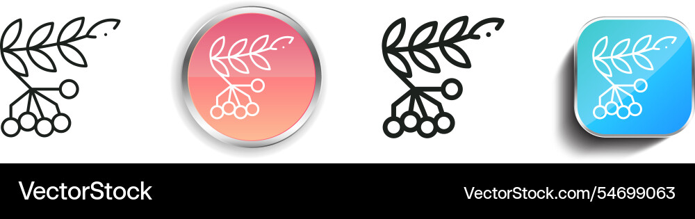 Holly icon thin linear regular and button style vector image