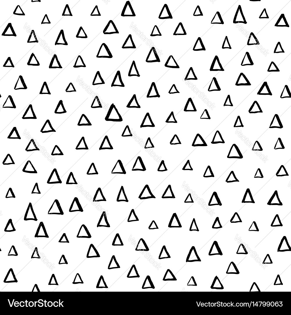 Ink Triangle Doodle Pattern vector image