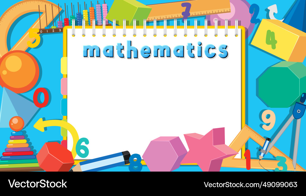 Mathematics notebook with math tools background Mathematics notebook with math tools background vector image