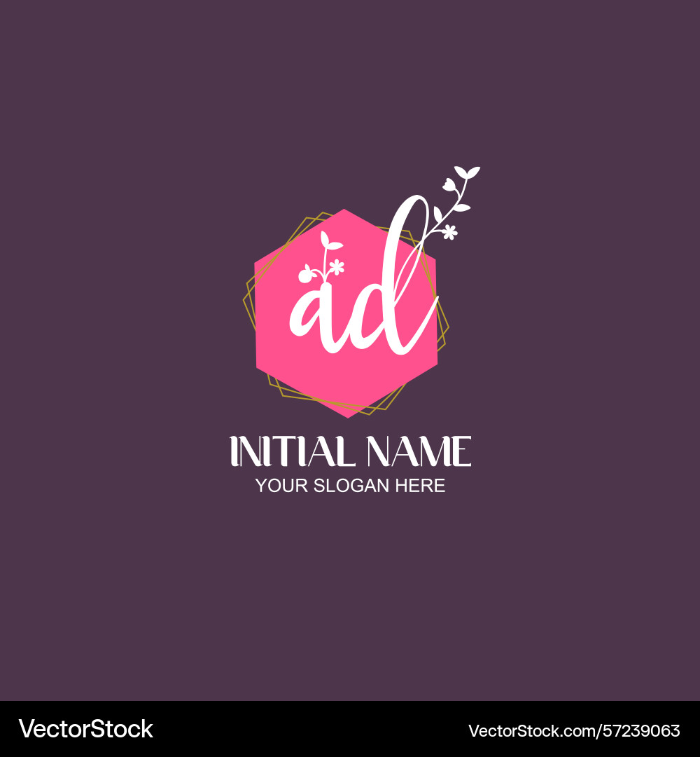 Modern botanical ad initial logo collection Modern botanical ad initial logo collection Vector Image