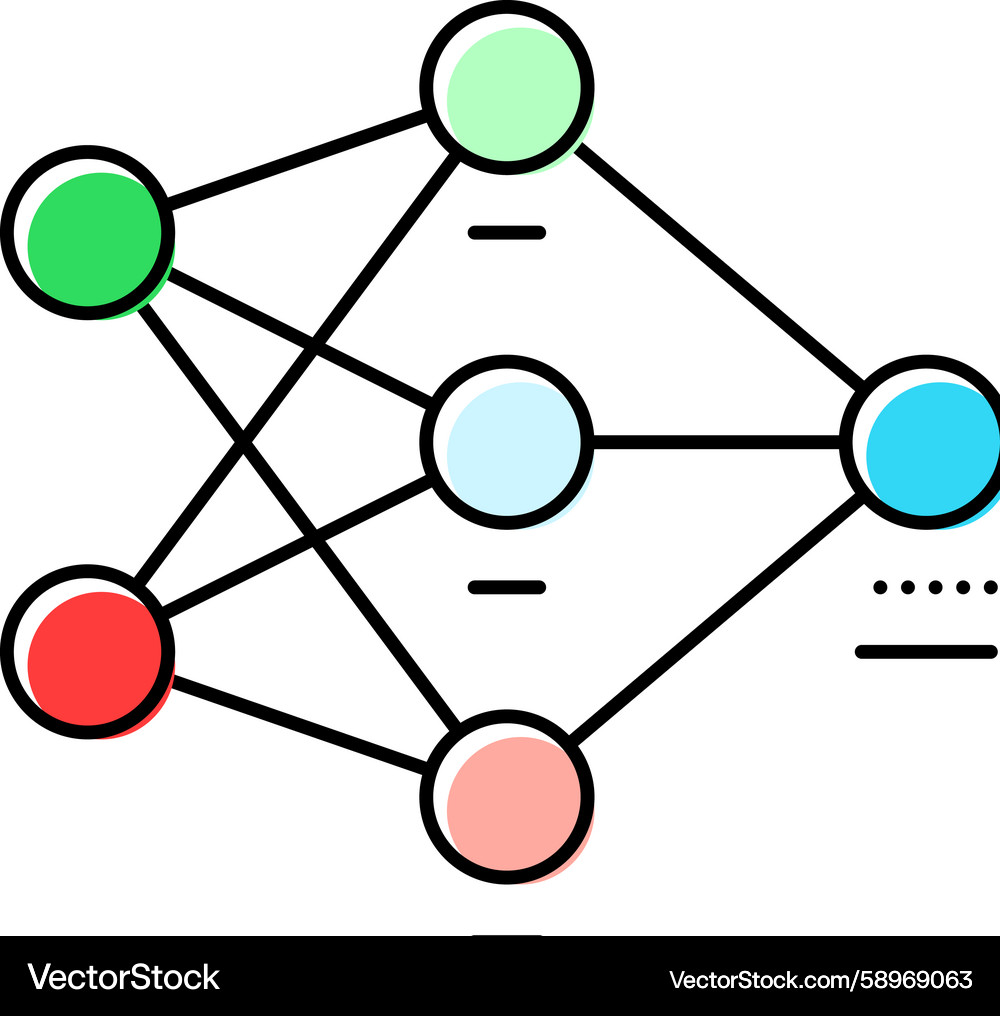 Neural Network Diagram - Machine Learning Vector Image
