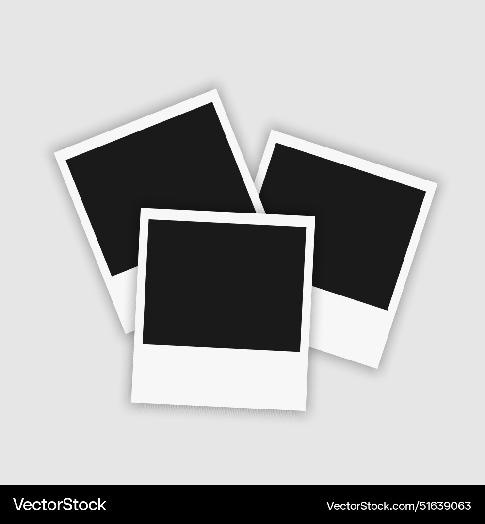 Polaroid photo frame template stack of blank Polaroid photo frame template stack of blank Vector Image
