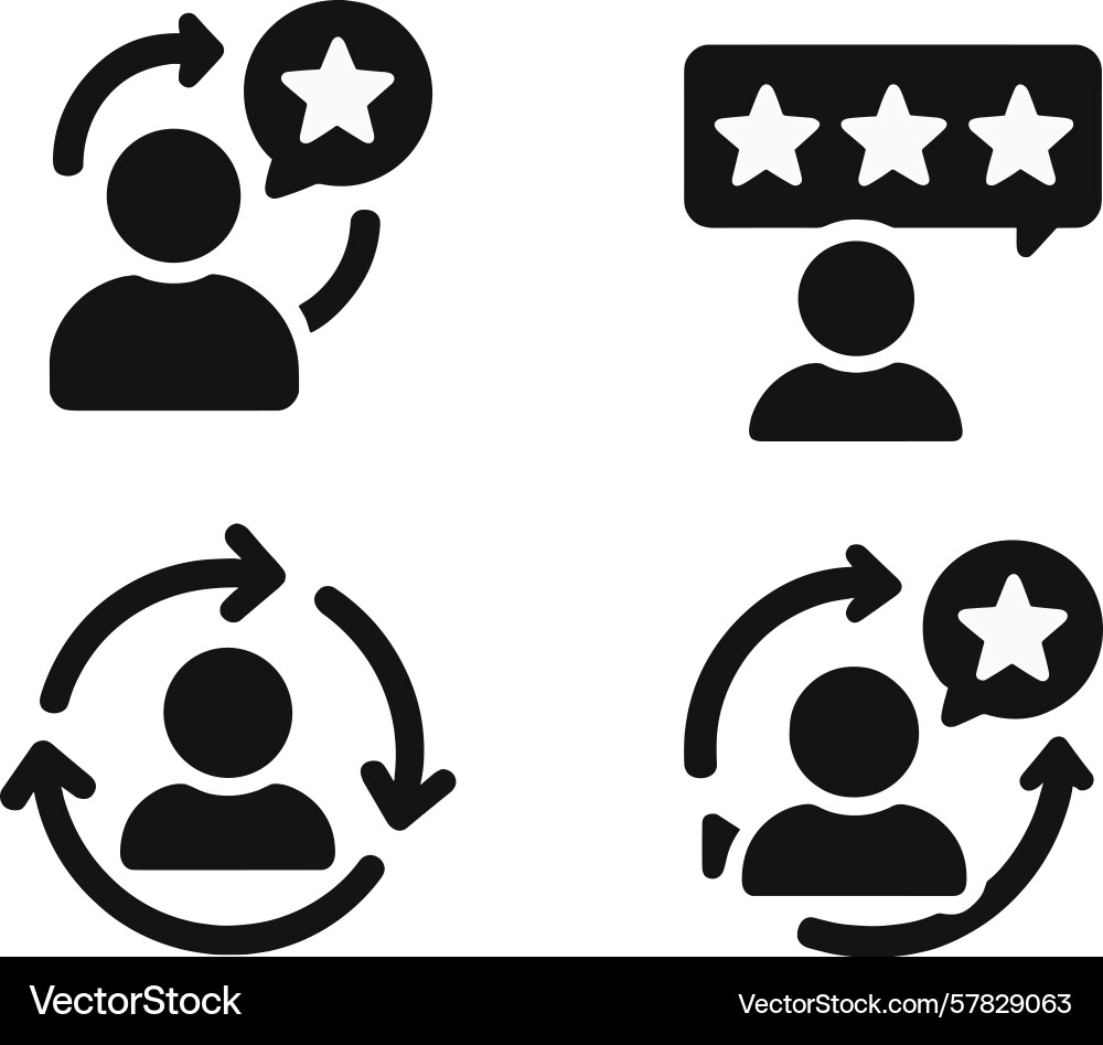 Set of minimalistic web icons representing user vector image