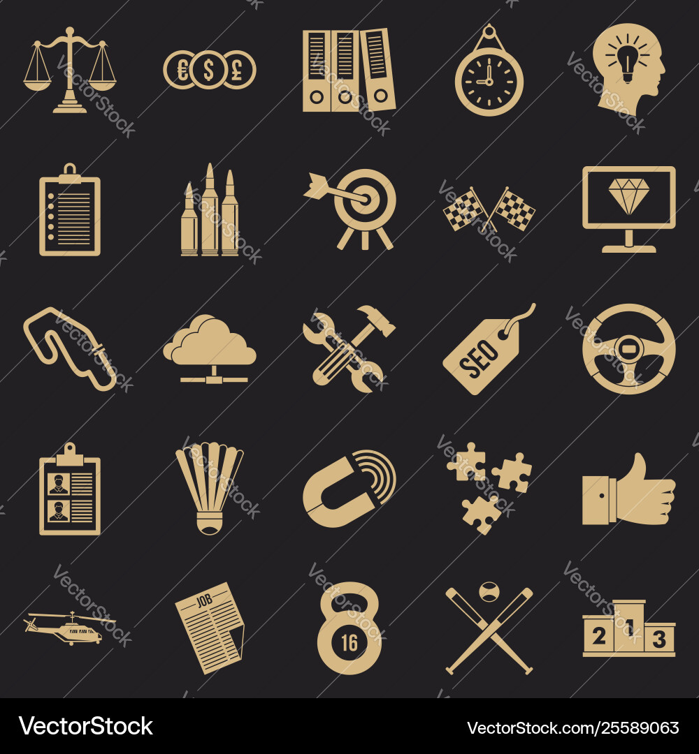 Subdual icons set simple style Subdual icons set simple style Vector Image