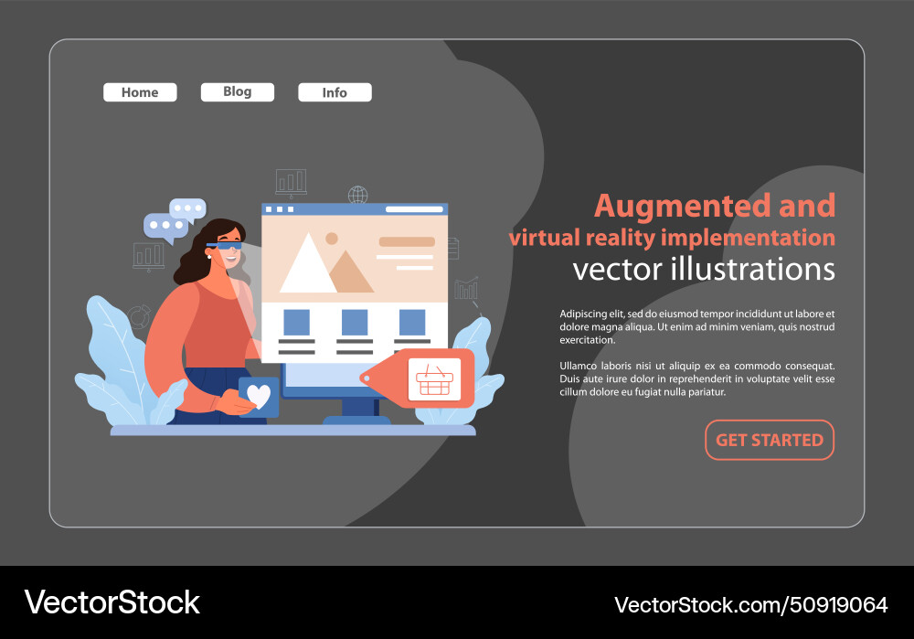 Augmented and virtual reality use a user Vector Image