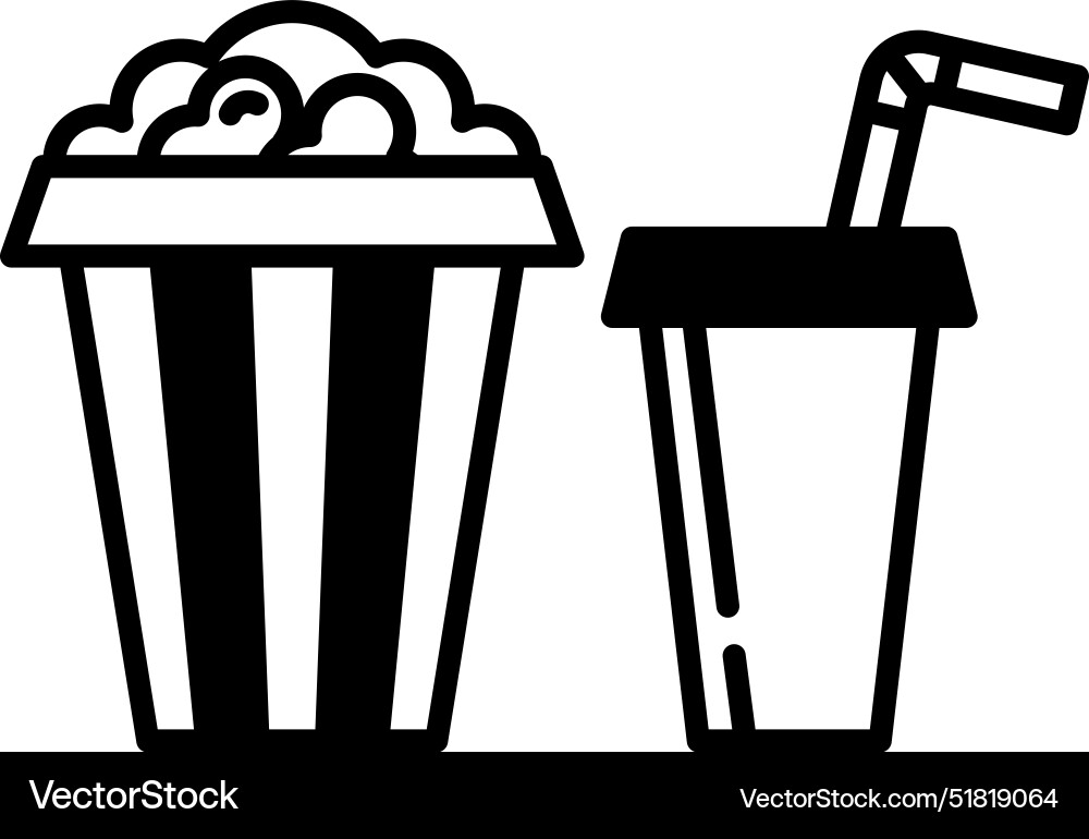 Box of popcorn and a cup soda Box of popcorn and a cup soda vector image