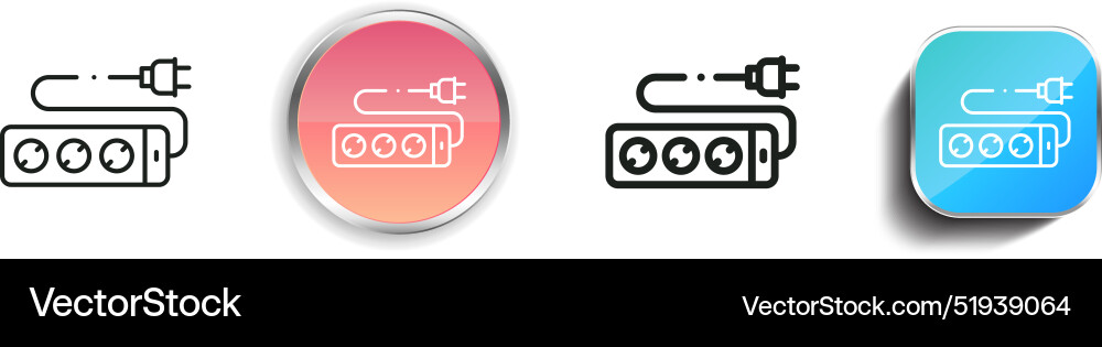 Cable icon thin linear regular and button style vector image