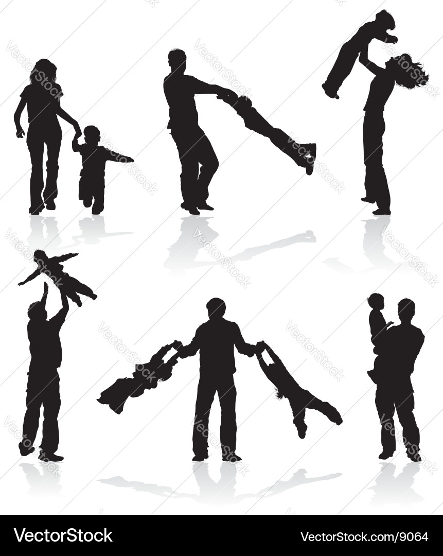 Family Silhouettes - Celebration vector image