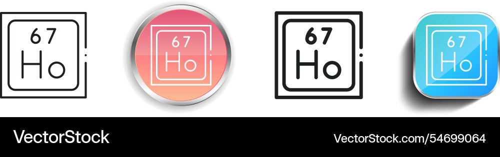 Holmium icon thin linear regular and button style Vector Image