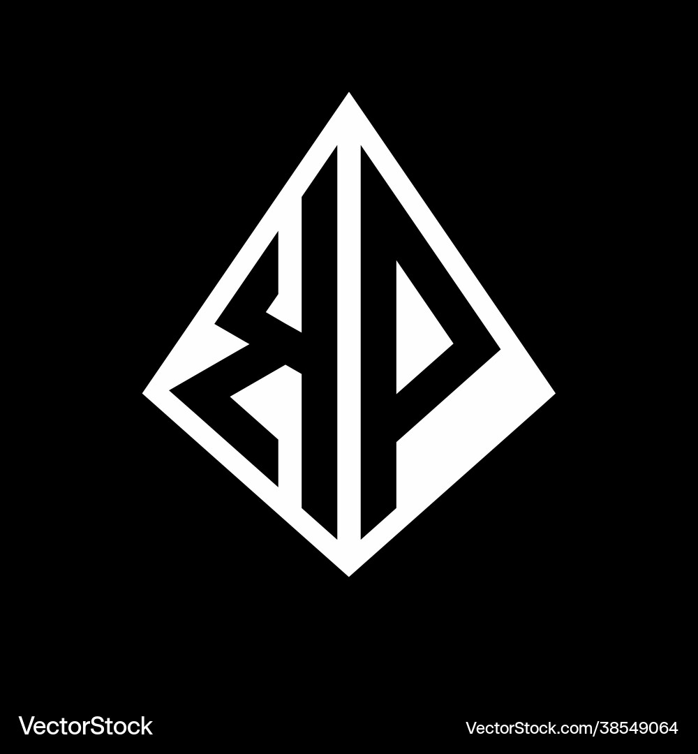 Kp logo letters monogram with prisma shape design Vector Image