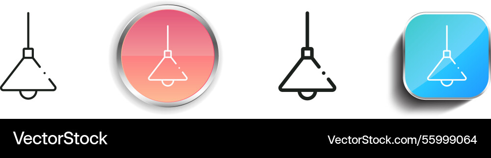 Lamp icon thin linear regular and button style Lamp icon thin linear regular and button style vector image