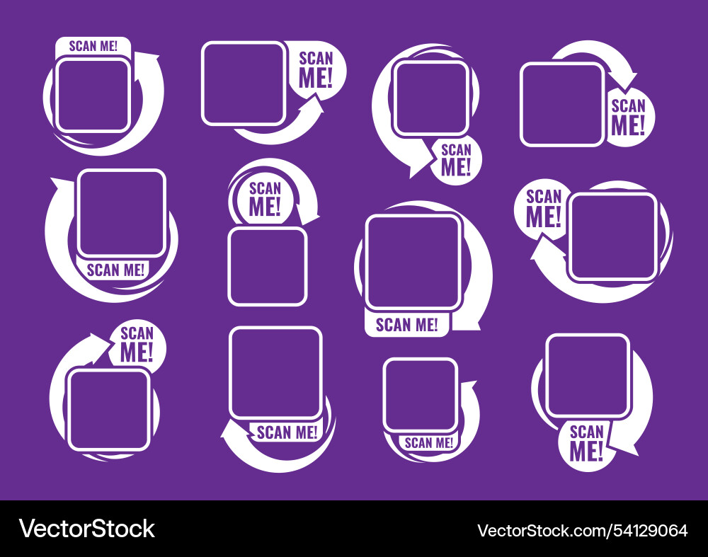 Qr code template set scan me icon for payment Qr code template set scan me icon for payment vector image