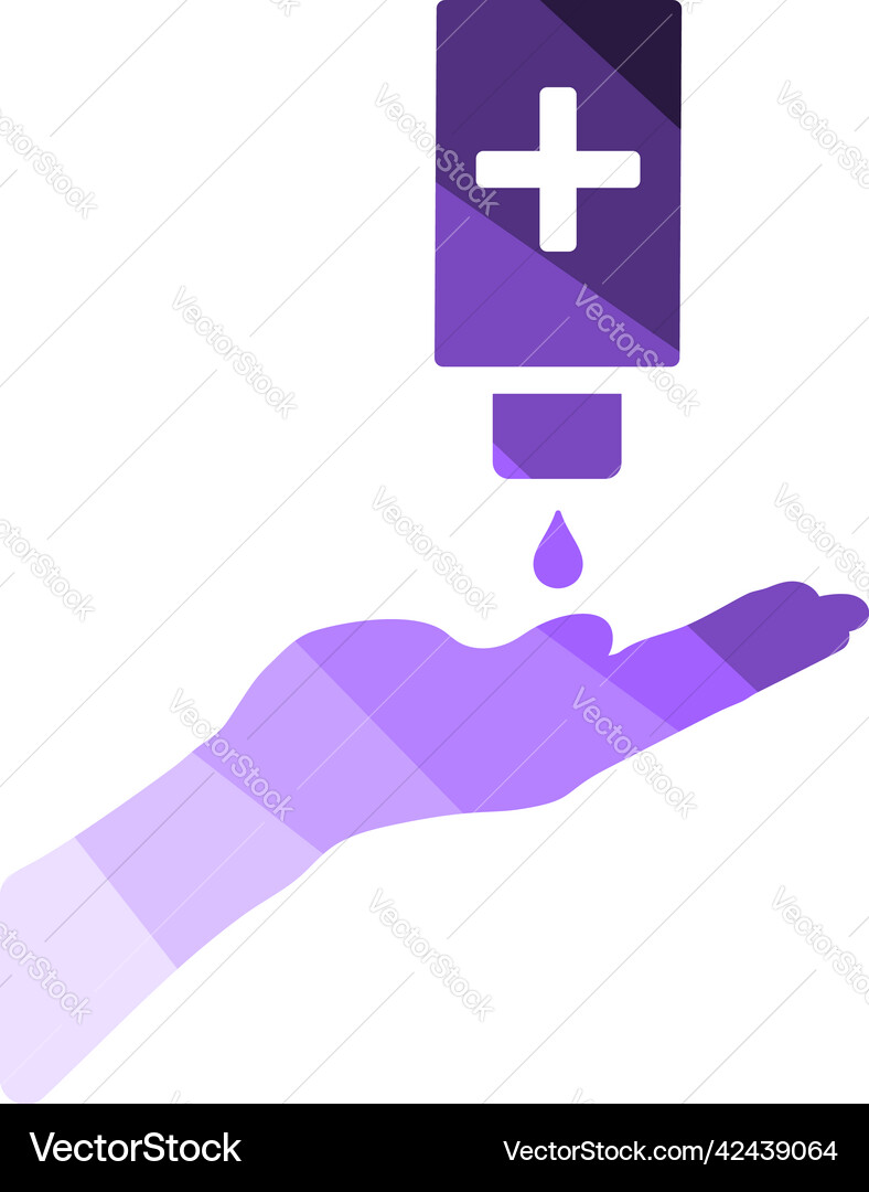 Sanitizer with hand icon vector image