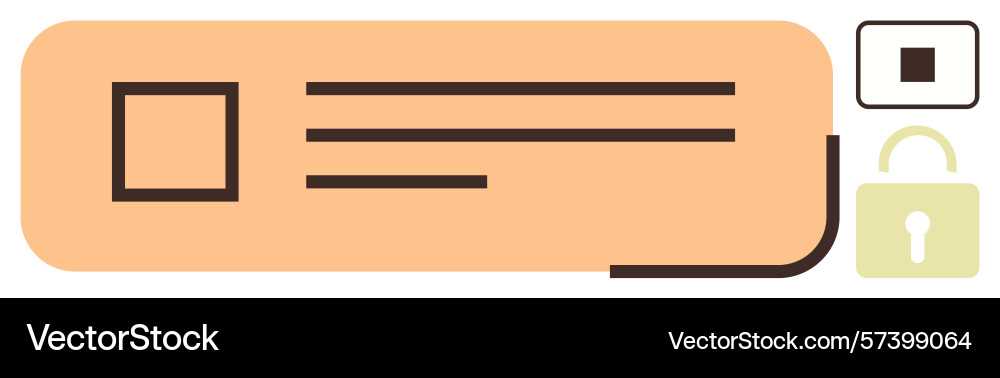 Secure login form with minimal design and lock Secure login form with minimal design and lock vector image