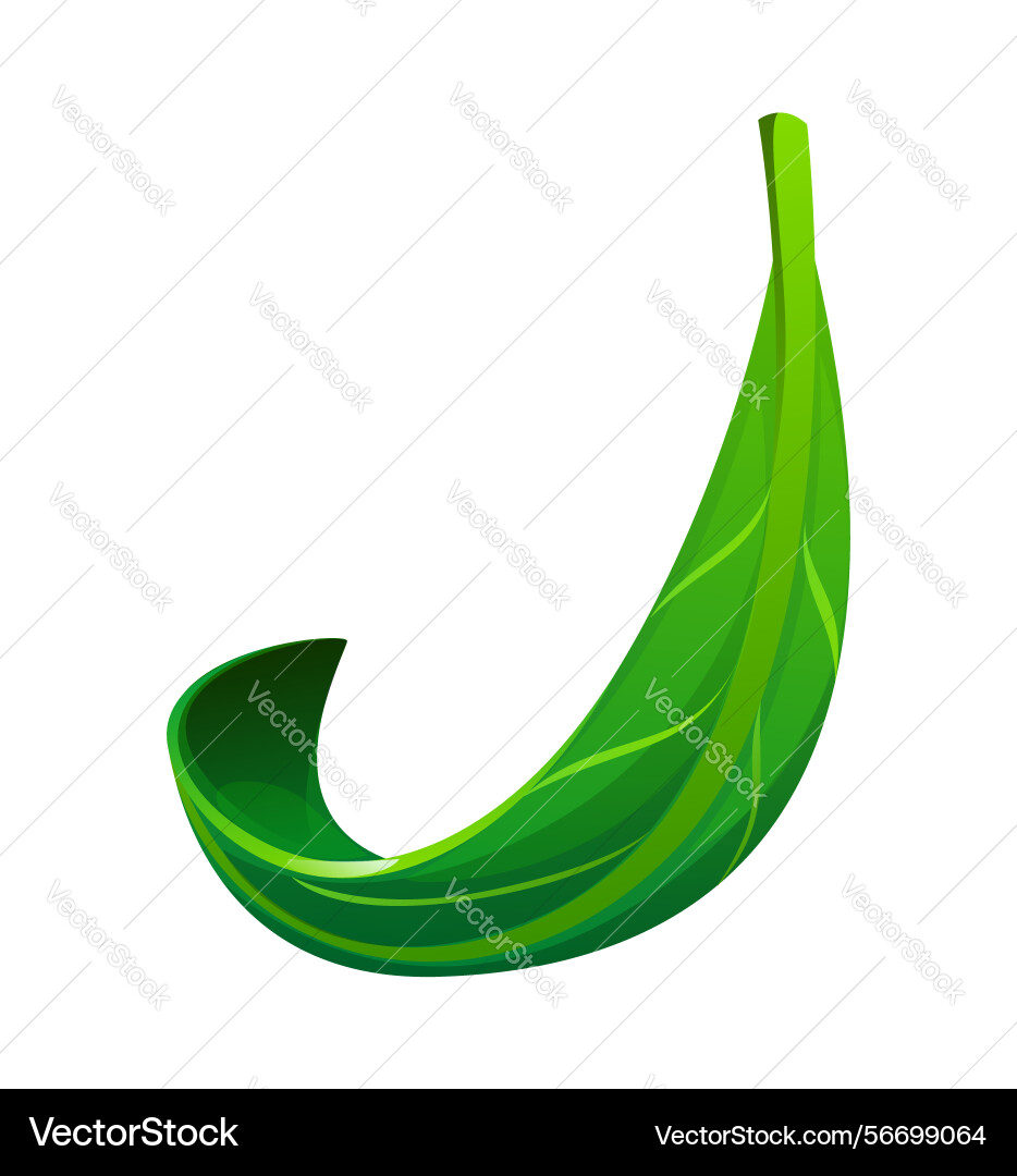 Tree green leaf font eco typeset letter j Vector Image