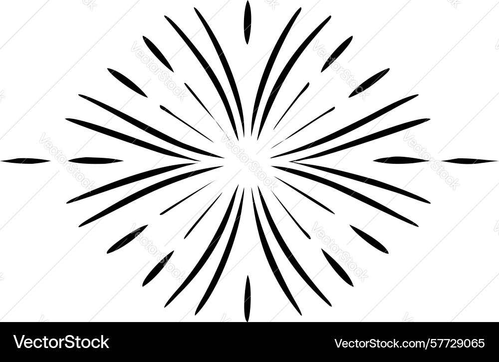 Abstract dynamic fireworks burst element design Vector Image