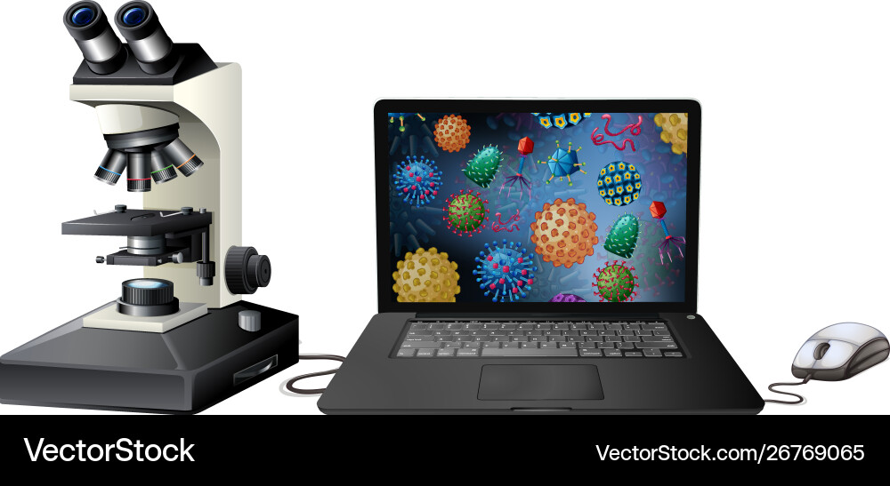 Close up isolated object virus on computer Close up isolated object virus on computer vector image