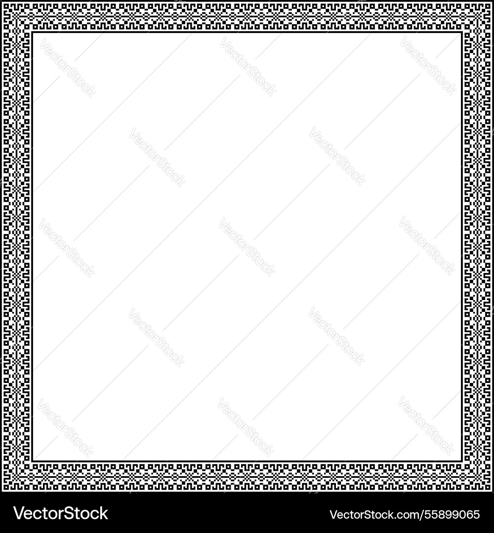 Decorative square frame with ornamental pattern vector image