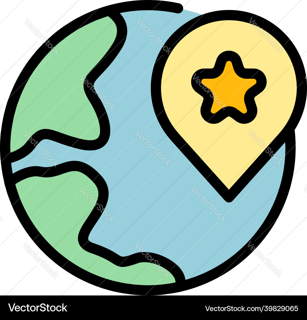 Global web interface icon color outline Global web interface icon color outline vector image