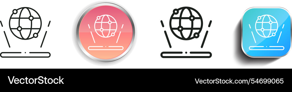 Hologram icon thin linear regular and button vector image