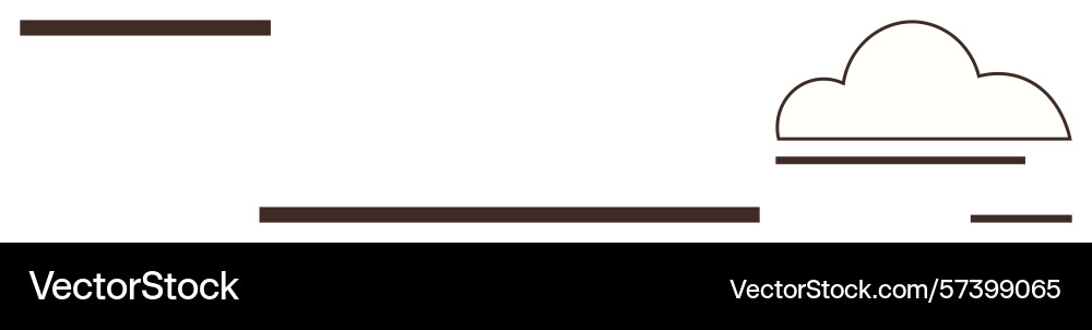 Minimalistic design with cloud and horizontal Minimalistic design with cloud and horizontal vector image