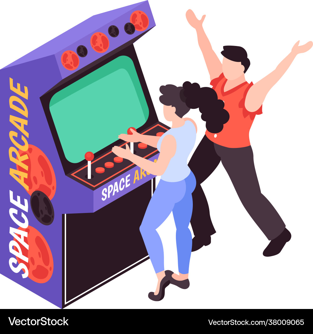 Retro Arcade Game Machine vector image
