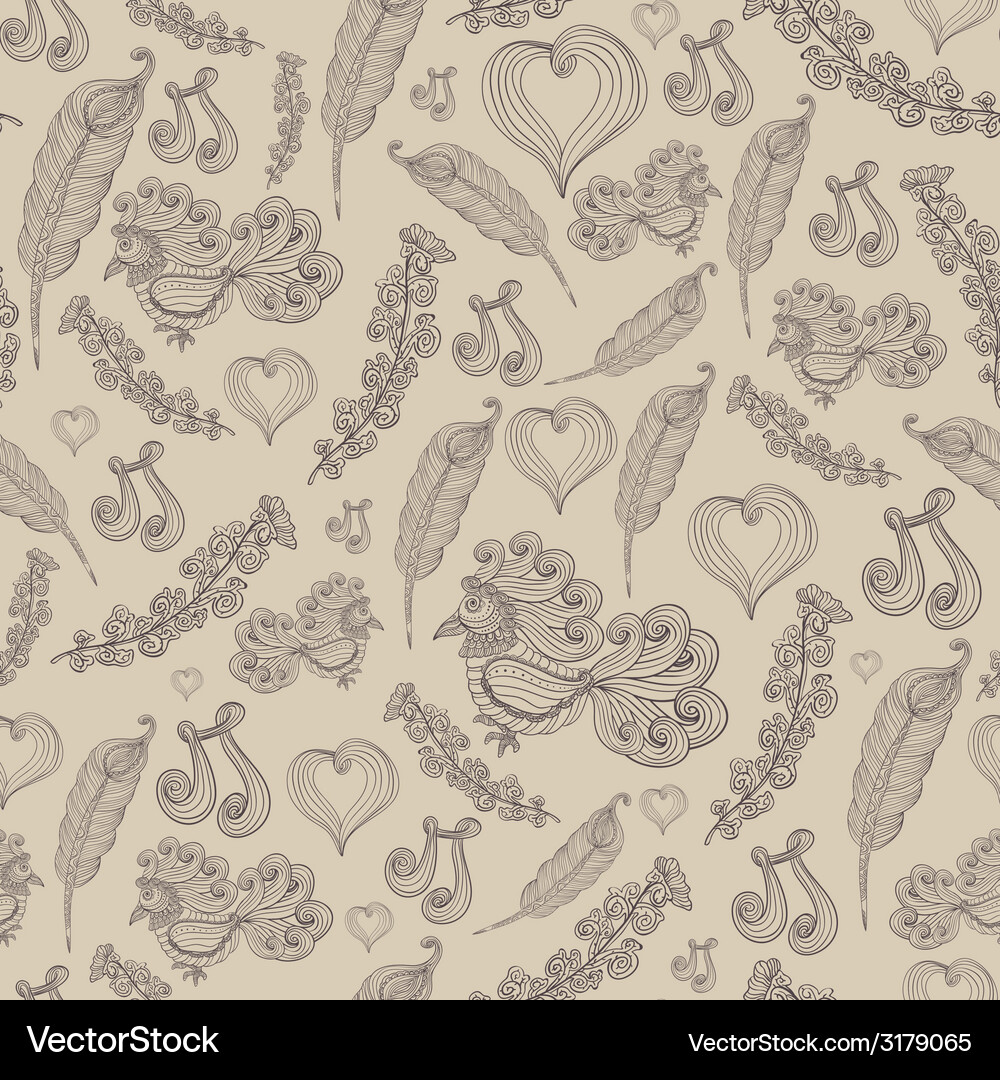Seamless pattern with bird Vector Image