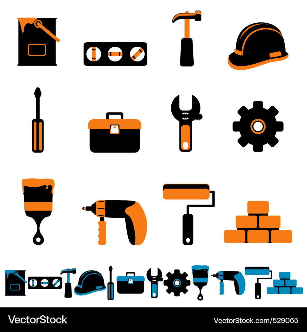 Tool Icons Collection Vector Image
