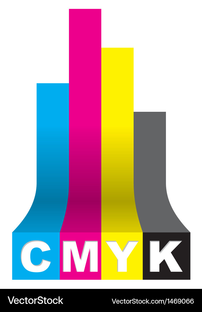 Abstract CMYK Color Curve vector image