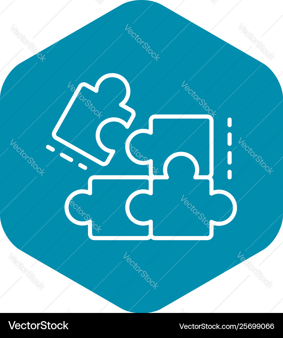 Complete puzzle solution icon outline style vector image
