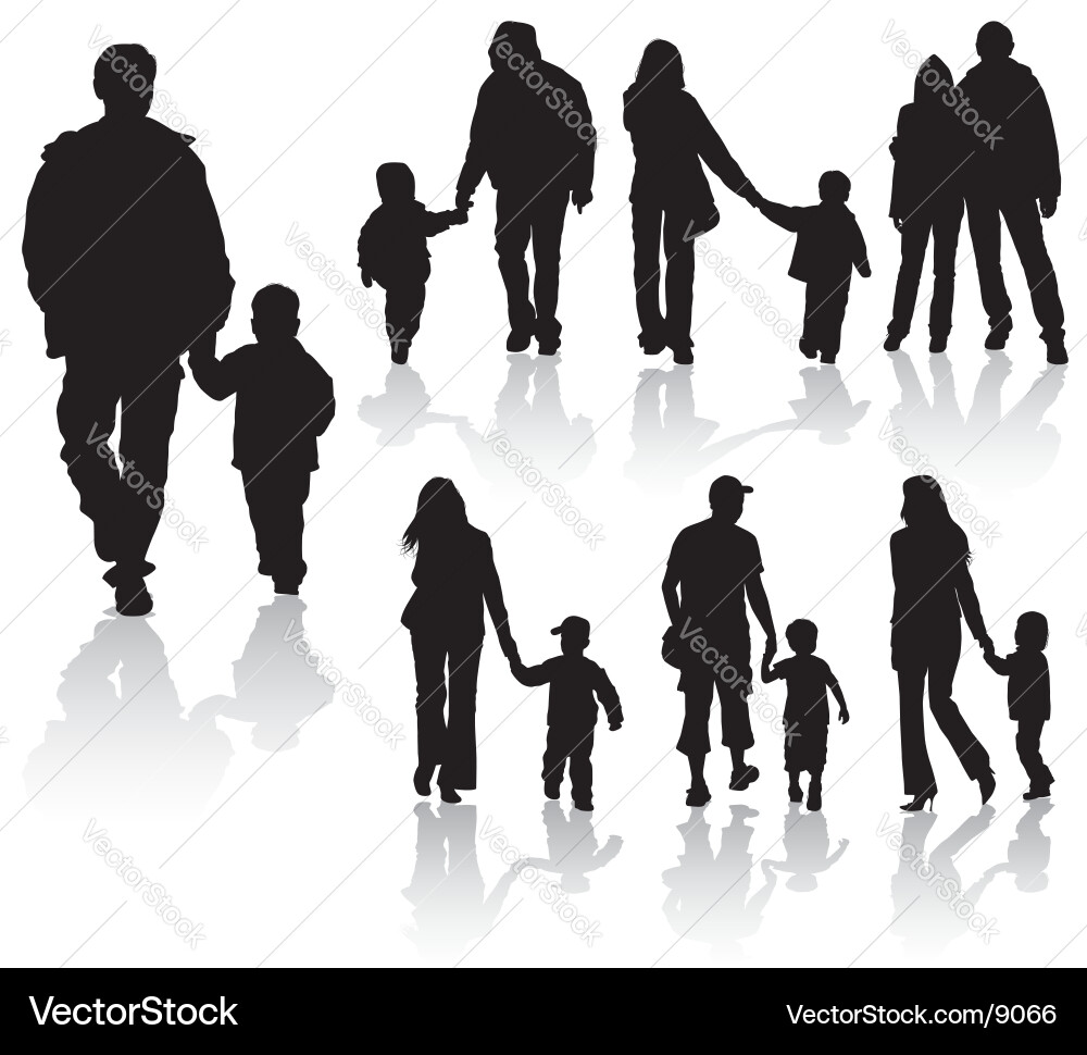 Family Silhouettes vector image