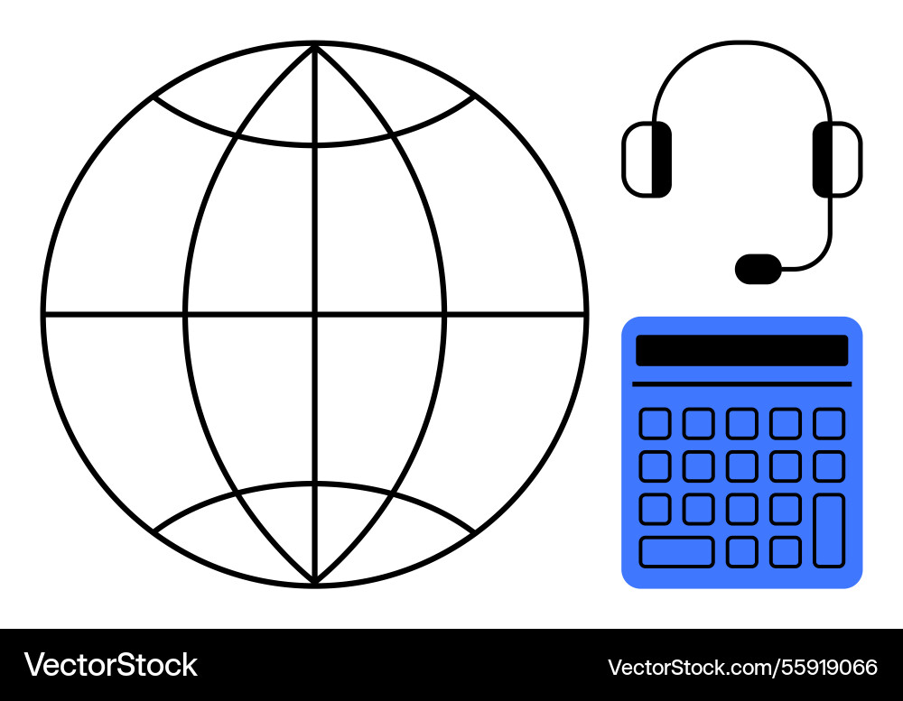 Global networking and support with technology Global networking and support with technology vector image