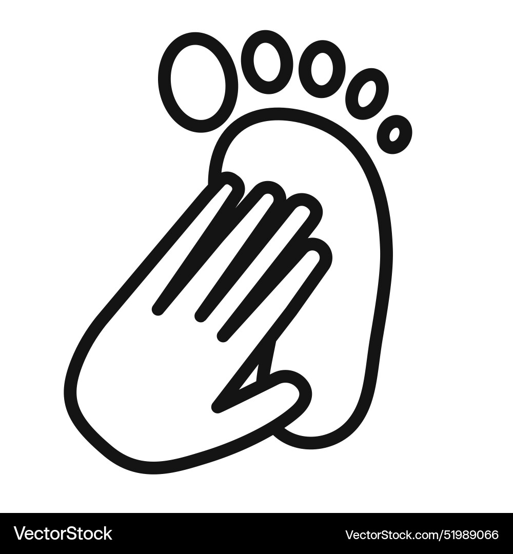 Hand and foot icon mark in filled style Royalty Free Vector
