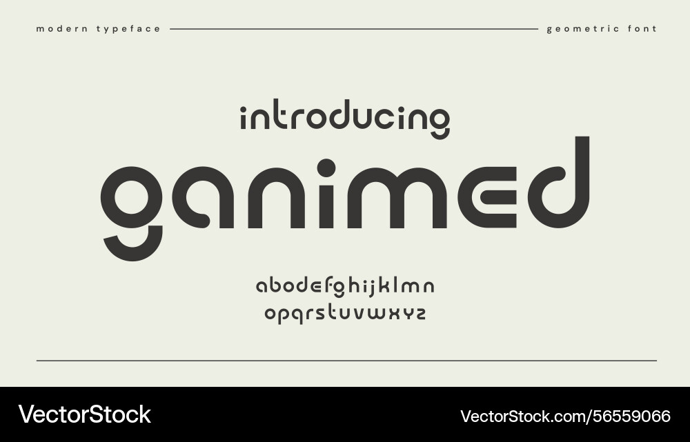 Minimalistic modern typeface abstract geometric vector image