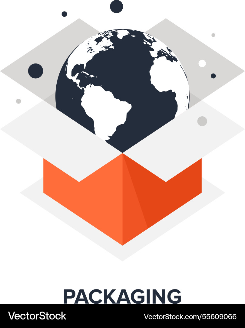 Packaging flat icon design concept Royalty Free Vector Image