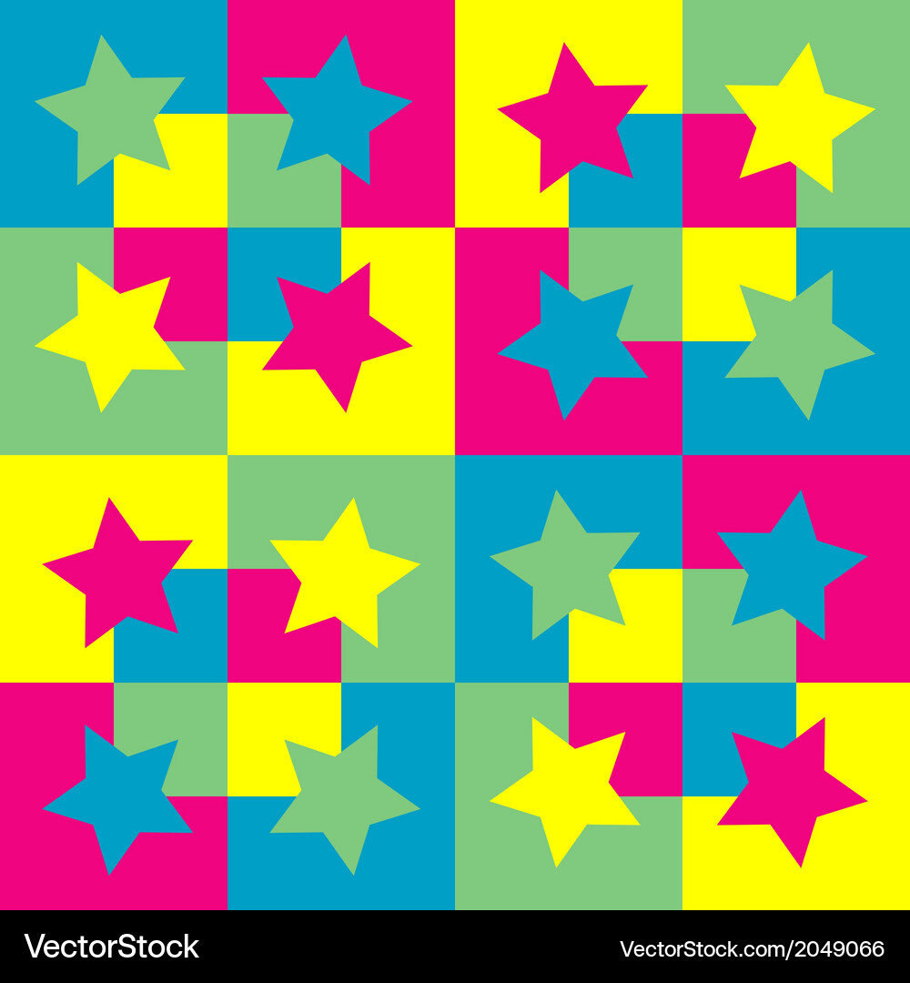 Pattern background with squares and stars Vector Image