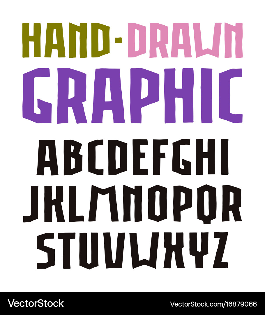 Sanserif font in the style of handmade graphics Vector Image