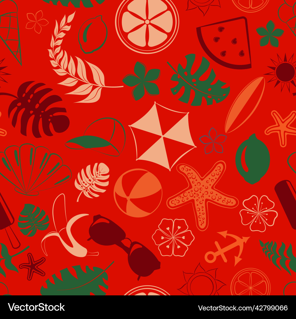 Seamless pattern with summer symbols Seamless pattern with summer symbols vector image