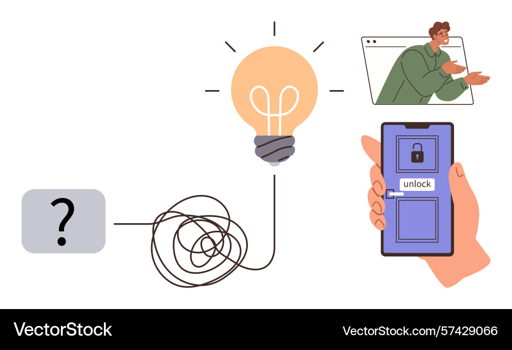Solving puzzle with innovation hand unlocking Solving puzzle with innovation hand unlocking vector image