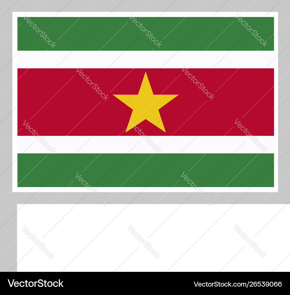 Suriname flag on flagpole icon Suriname flag on flagpole icon Vector Image