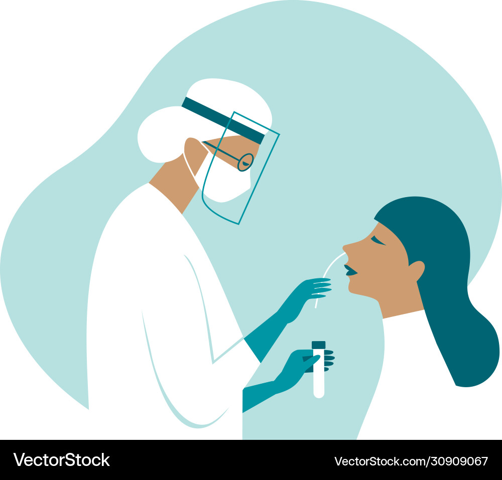 COVID-19 Diagnose Swab Test Vektorbild
